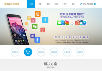 簡潔大氣手機(jī)軟件開發(fā)科技類企業(yè)織夢模板